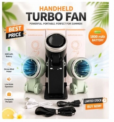Picture of PlayHot Portable Handheld Turbo Fan, 5-Speed Rechargeable Mini Fan-Multicolor