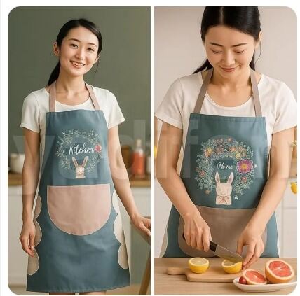 Picture of CHAMELI Kitchen Apron for Women with Big Front Pocket Hand-Wiping Waterproof Apron for Kitchen Unique Design Kitchen Accessories items for Home Cooking-Multicolor