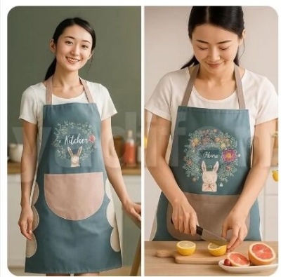 Picture of CHAMELI Kitchen Apron for Women with Big Front Pocket Hand-Wiping Waterproof Apron for Kitchen Unique Design Kitchen Accessories items for Home Cooking-Multicolor
