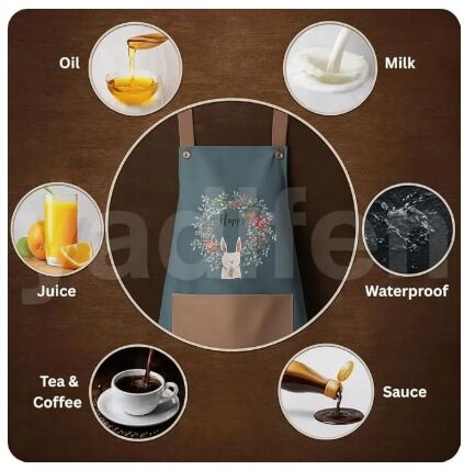 Picture of CHAMELI Kitchen Apron for Women with Big Front Pocket Hand-Wiping Waterproof Apron for Kitchen Unique Design Kitchen Accessories items for Home Cooking-Multicolor