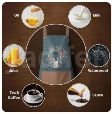 Picture of CHAMELI Kitchen Apron for Women with Big Front Pocket Hand-Wiping Waterproof Apron for Kitchen Unique Design Kitchen Accessories items for Home Cooking-Multicolor
