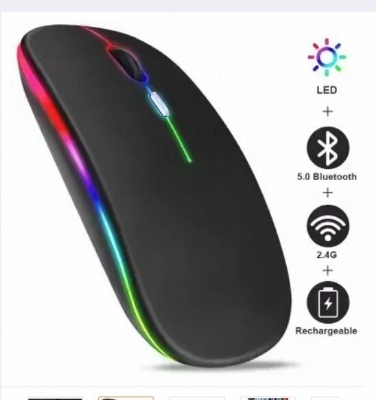 Picture of Rechargeable Wireless RGB Optical Mouse for PC & Laptop-Black
