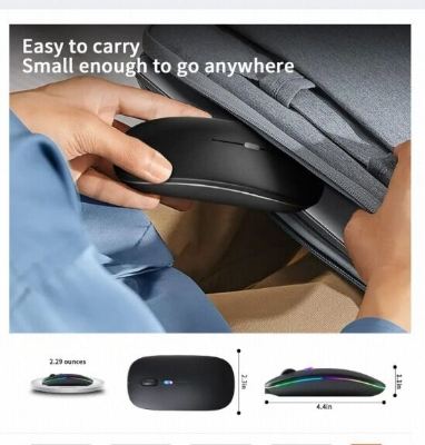 Picture of Rechargeable Wireless RGB Optical Mouse for PC & Laptop-Black