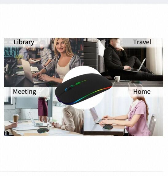 Picture of Rechargeable Wireless RGB Optical Mouse for PC & Laptop-Black