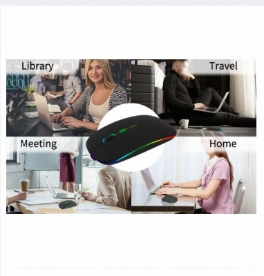 Picture of Rechargeable Wireless RGB Optical Mouse for PC & Laptop-Black