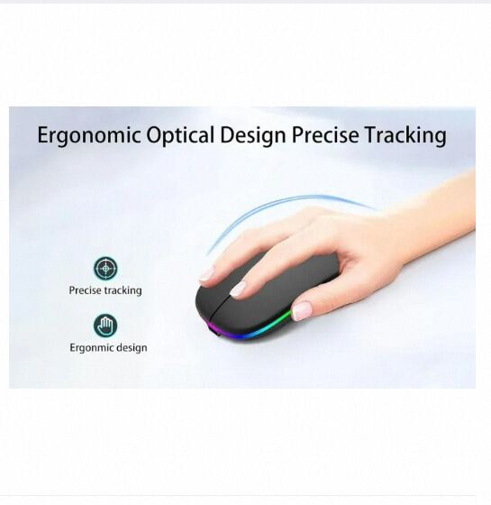 Picture of Rechargeable Wireless RGB Optical Mouse for PC & Laptop-Black