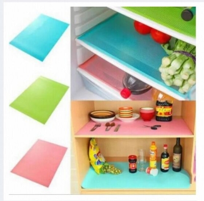 Picture of 4 Pcs Easy Clean Kitchen Cabinet Pad Refrigerator Anti Slip Fridge Liner Mat-Multicolor