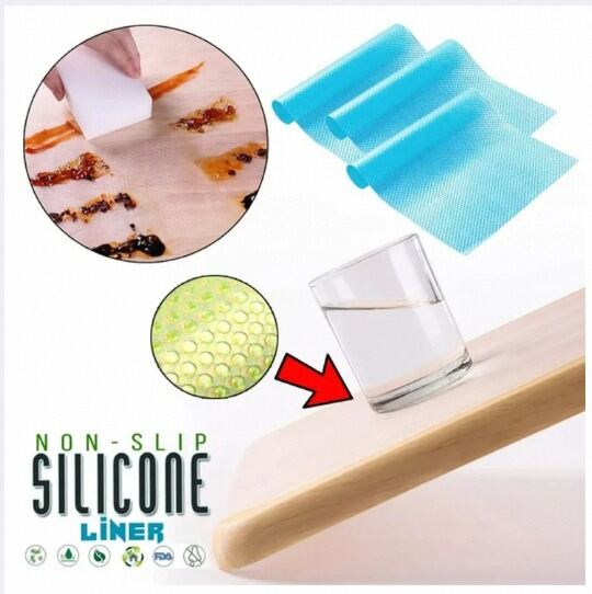 Picture of 4 Pcs Easy Clean Kitchen Cabinet Pad Refrigerator Anti Slip Fridge Liner Mat-Multicolor
