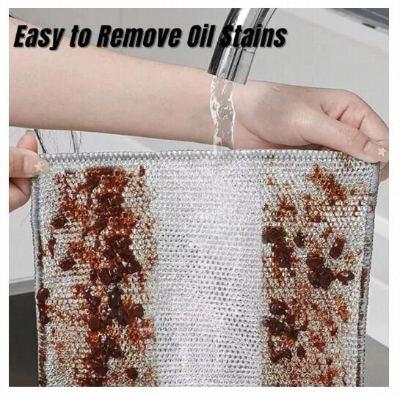 Picture of (Choice Free gift ) 1pc Magic Cleaning Cloth Thickened Double-sided Metal Steel Wire Rags Kitchen Dish Pot Washdishing Cloths Towel Clean Tools-Multicolor