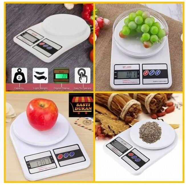 Picture of Kitchen Weight Scale Machine Digital Kitchen Weight Machine Model SF400 Weight Machine Mini Weight Measuring Scale With Digital Display-Multicolor