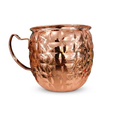Picture of 1 Liter Premium Rose Gold Diamond Cut Stainless Steel Beer & Coffee Mug