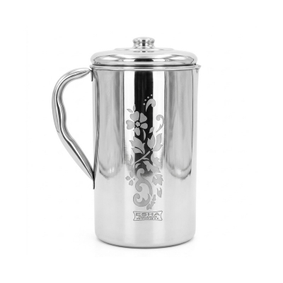 Picture of Premium 2-Liter Stainless Steel Water Jug with Floral Engraving