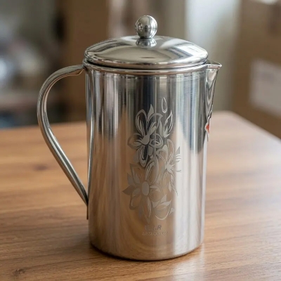 Picture of VIP Lazer Art Stainless Steel Jug with Elegant Floral Etching 3 Liter