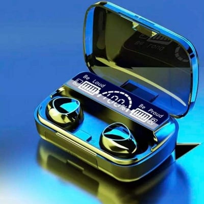 Picture of M10 TWS Wireless Earphones with 9D Stereo, LED Digital Display, Touch Control and CVC 8.0 Noise Reduction with 2000mAh Charging Case - Black