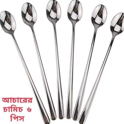 Picture of 6-Piece Long Handle Spoon Set - Silver