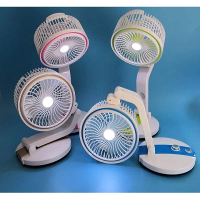 Picture of Rechargeable Folding Table Fan with LED Lights - Multicolor