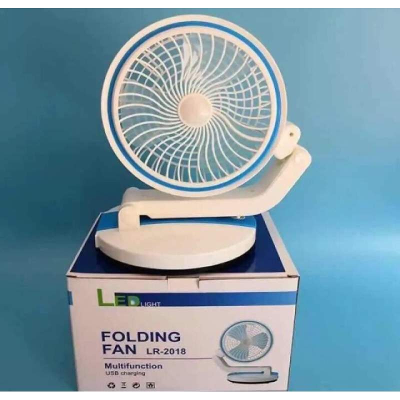Picture of Rechargeable Folding Table Fan with LED Lights - Multicolor