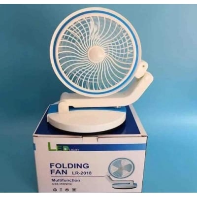 Picture of Rechargeable Folding Table Fan with LED Lights - Multicolor