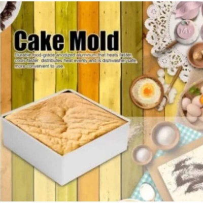Picture of 4-Piece Square Aluminum Cake Mold Set - Silver