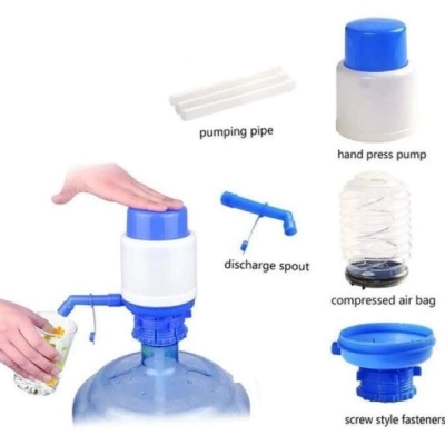 Picture of Manual Water Bottle Pump for 2-5 Gallon Bottles - White/Blue