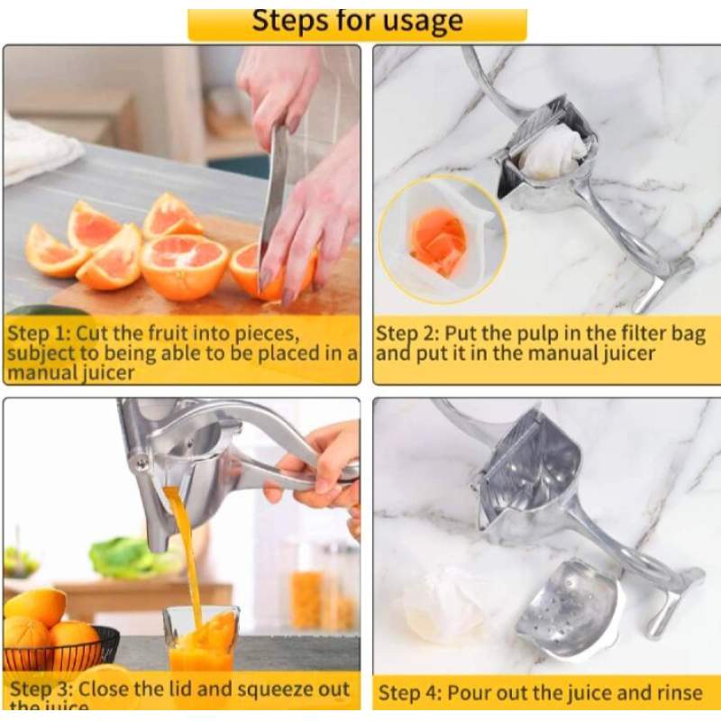 Picture of Aluminum Manual Fruit Juicer Hand Squeezer - Silver
