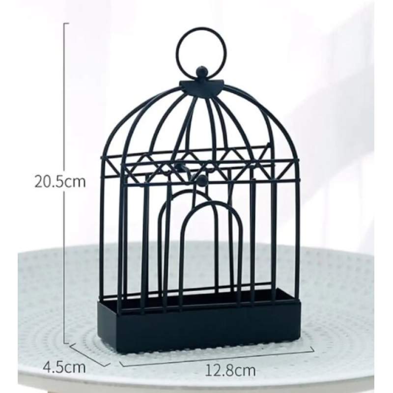 Picture of Birdcage-Shaped Iron Mosquito Coil Holder and Incense Burner - Black