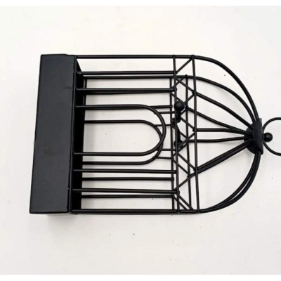 Picture of Birdcage-Shaped Iron Mosquito Coil Holder and Incense Burner - Black