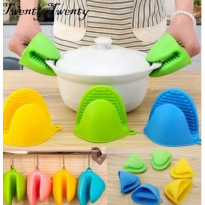 Picture of 2-Piece Silicone Oven Pot Holder Gloves - Multicolor