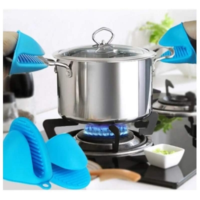 Picture of 2-Piece Silicone Oven Pot Holder Gloves - Multicolor