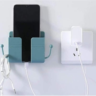 Picture of 4-Piece Self-Adhesive Wall-Mount Phone Holder and Storage Organizer - Multicolor