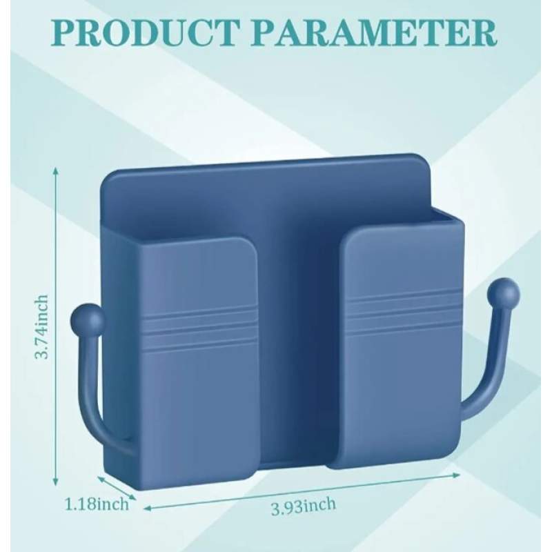 Picture of 4-Piece Self-Adhesive Wall-Mount Phone Holder and Storage Organizer - Multicolor