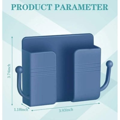 Picture of 4-Piece Self-Adhesive Wall-Mount Phone Holder and Storage Organizer - Multicolor