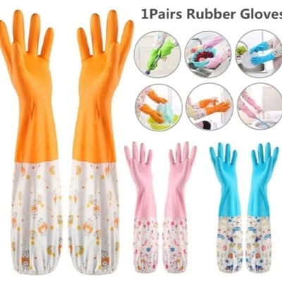 Picture of Silicone Dishwashing Kitchen Gloves - Multicolor