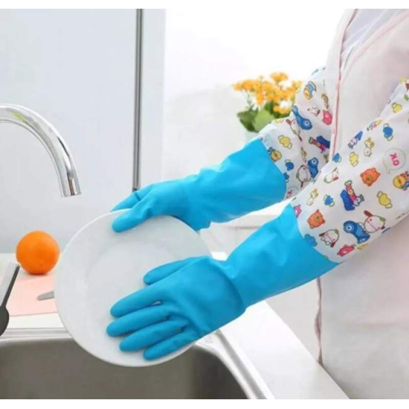 Picture of Silicone Dishwashing Kitchen Gloves - Multicolor