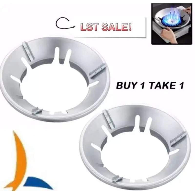 Picture of 2-Piece Energy-Saving Windproof Gas Stove Cover - Silver