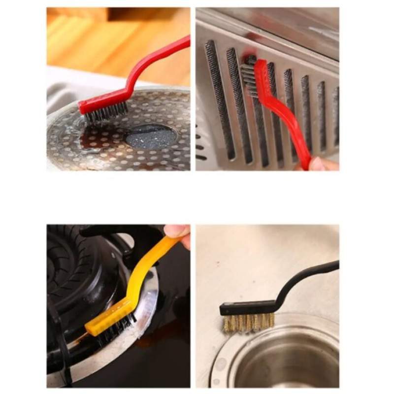 Picture of 3-Piece Mini Wire Brush Set - Brass, Nylon and Stainless Steel - Multicolor