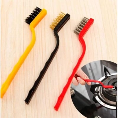 Picture of 3-Piece Mini Wire Brush Set - Brass, Nylon and Stainless Steel - Multicolor