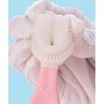 Picture of Kids U-Shaped Silicone Toothbrush with Handle - Ages 2-12 - Multicolor