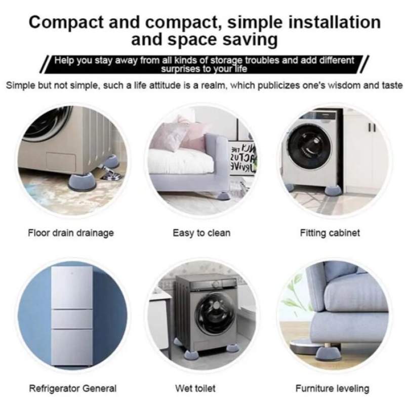 Picture of 4-Piece Washing Machine Anti-Vibration and Non-Slip Rubber Mat - Multicolor