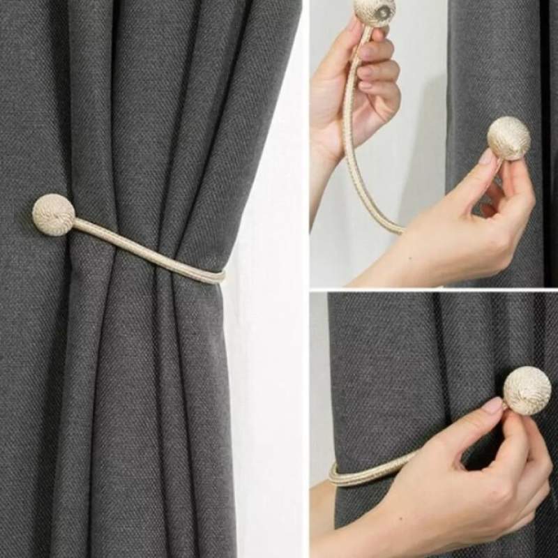 Picture of 2-Piece Magnetic Pearl Ball Curtain Tieback Hooks - Multicolor