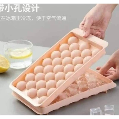 Picture of 33-Piece Round Ice Ball Maker Tray with Lid - Multicolor