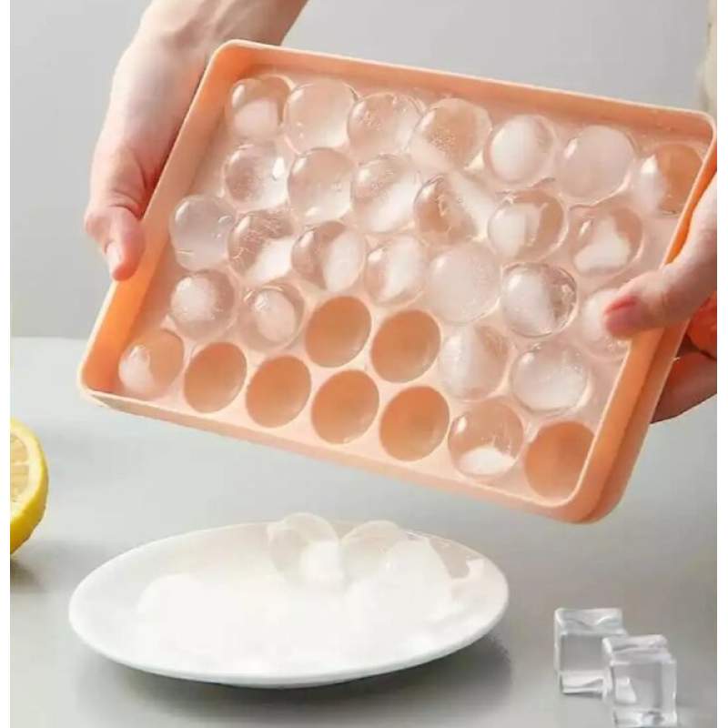 Picture of 33-Piece Round Ice Ball Maker Tray with Lid - Multicolor