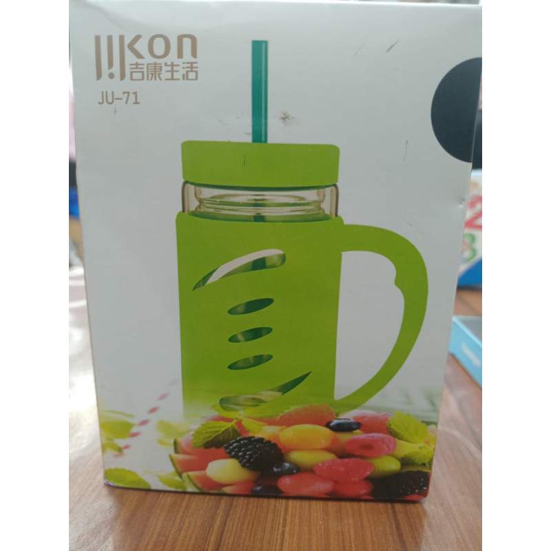 Picture of Glass Inner Juice Mug with Straw - 460ml