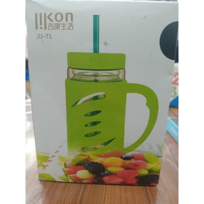 Picture of Glass Inner Juice Mug with Straw - 460ml