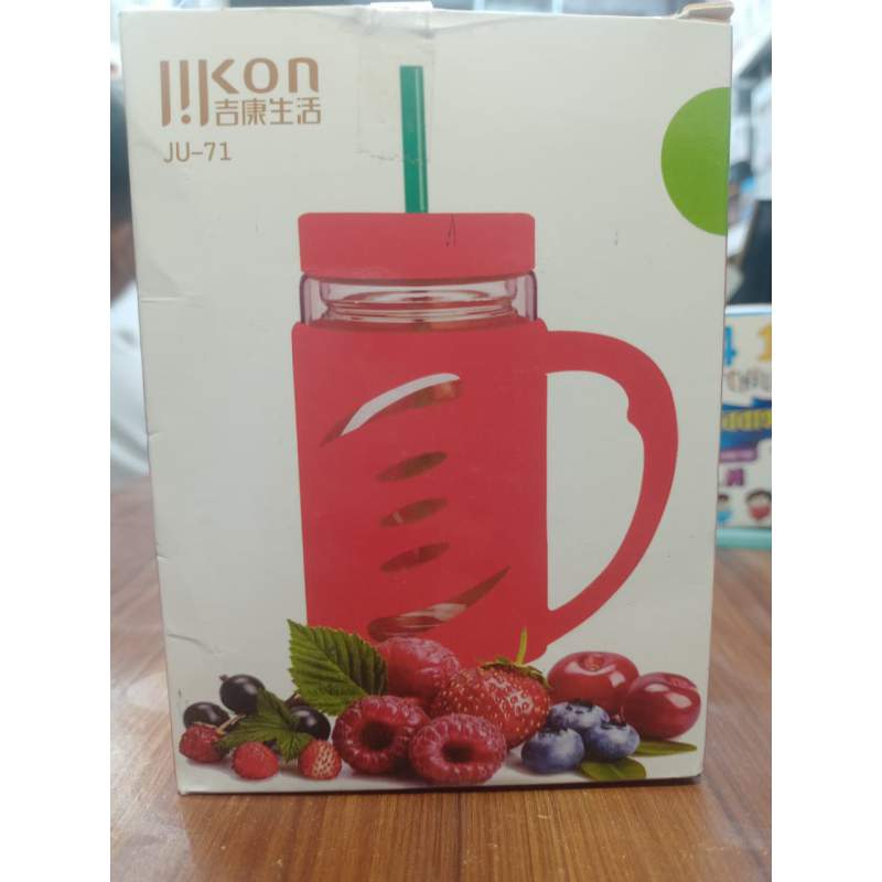 Picture of Glass Inner Juice Mug with Straw - 460ml
