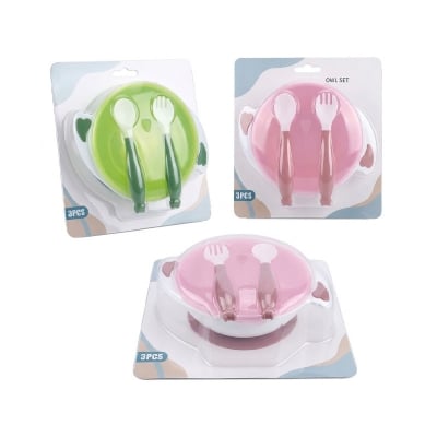 Picture of Baby Feeding Bowl and Spoon Set with Suction Base - Multicolor