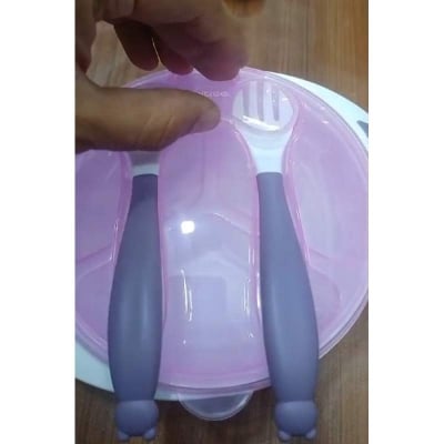Picture of Baby Feeding Bowl and Spoon Set with Suction Base - Multicolor