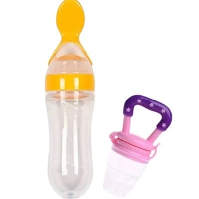 Picture of Baby Silicone Squeeze Spoon Feeder with Fruit Pacifier - 90ml - Multicolor