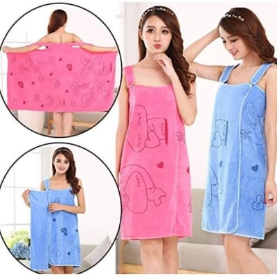Picture of Women's Wearable Microfiber Bath Towel Dress and Bathrobe - Multicolor