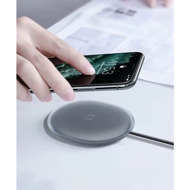 Picture of Bseus Jelly Wireless Charger 15W Fast Qi Wireless Charger For iPhone Airpods Pro Quick Wireless Fast Charging Pad Phone Charger-Blue